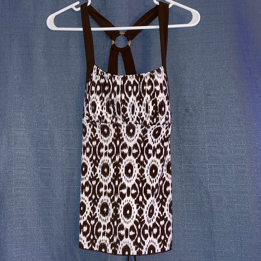 Brown and white fancy tank top